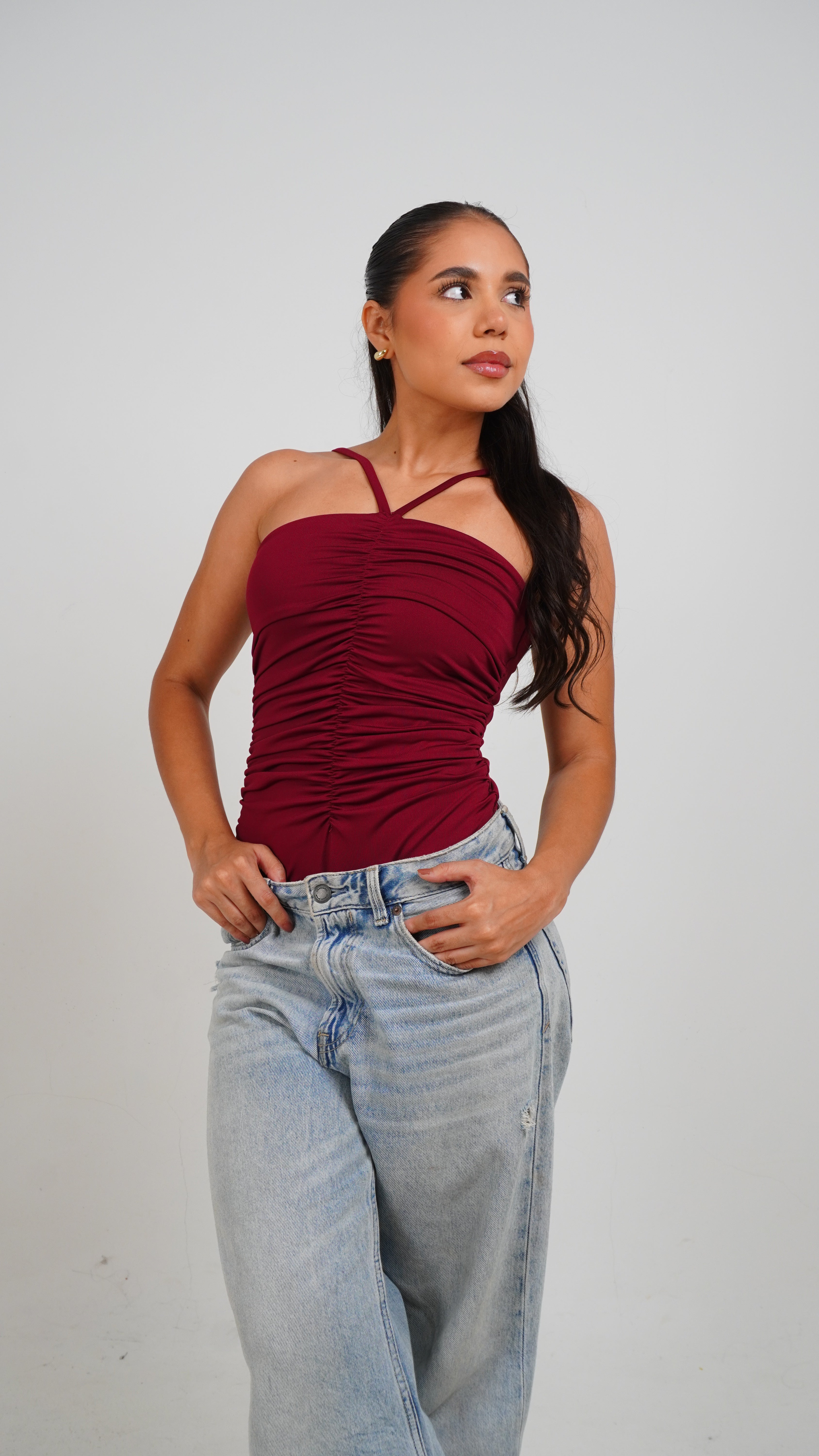 Body Recogido Joyshop vinotinto - Vista trasera