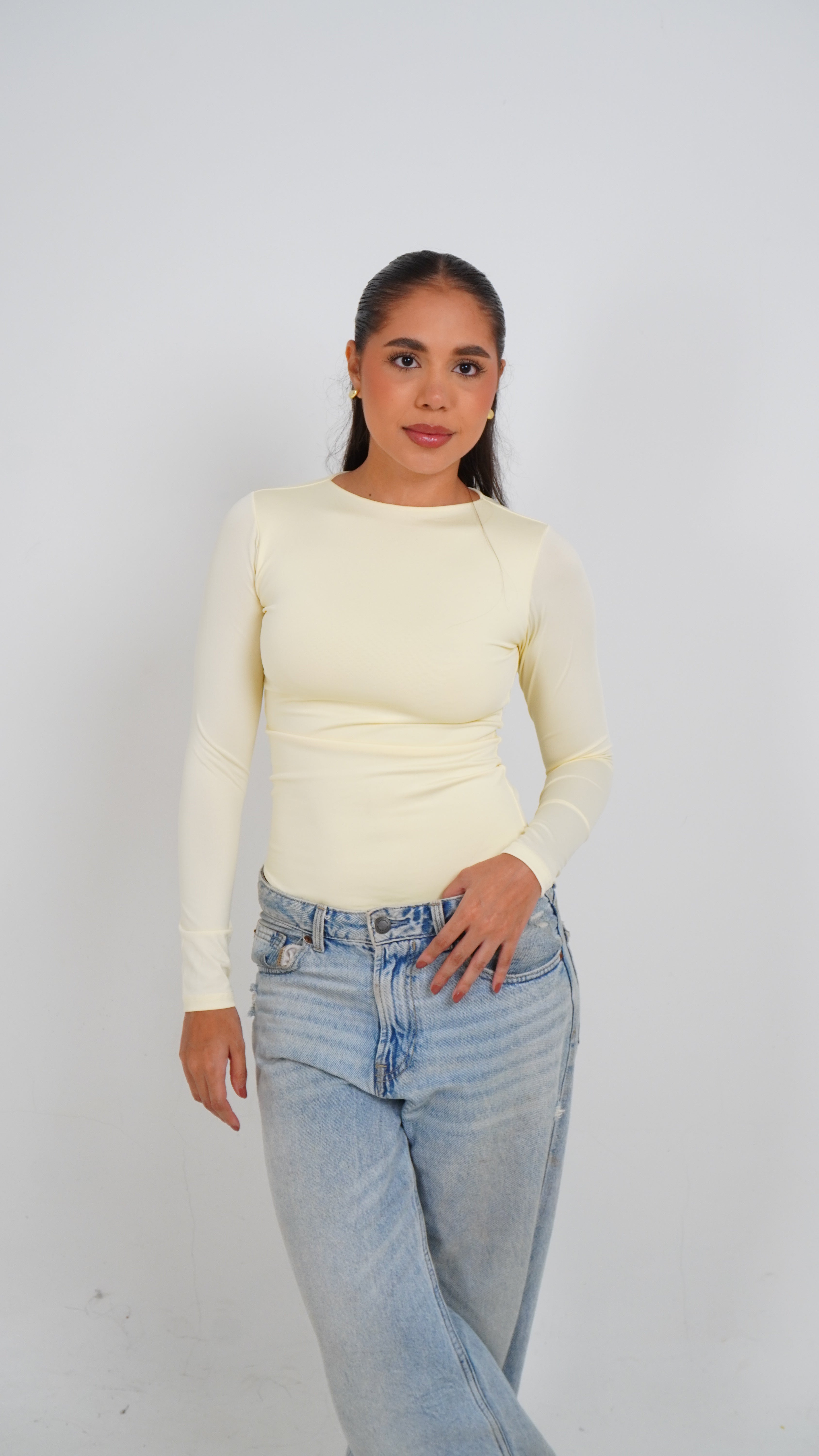 Body Manga Larga Cuello Redondo