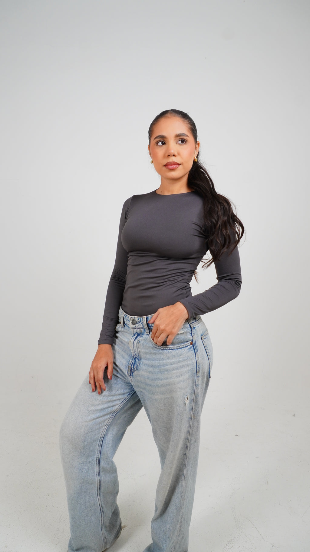 Body Manga Larga Cuello Redondo
