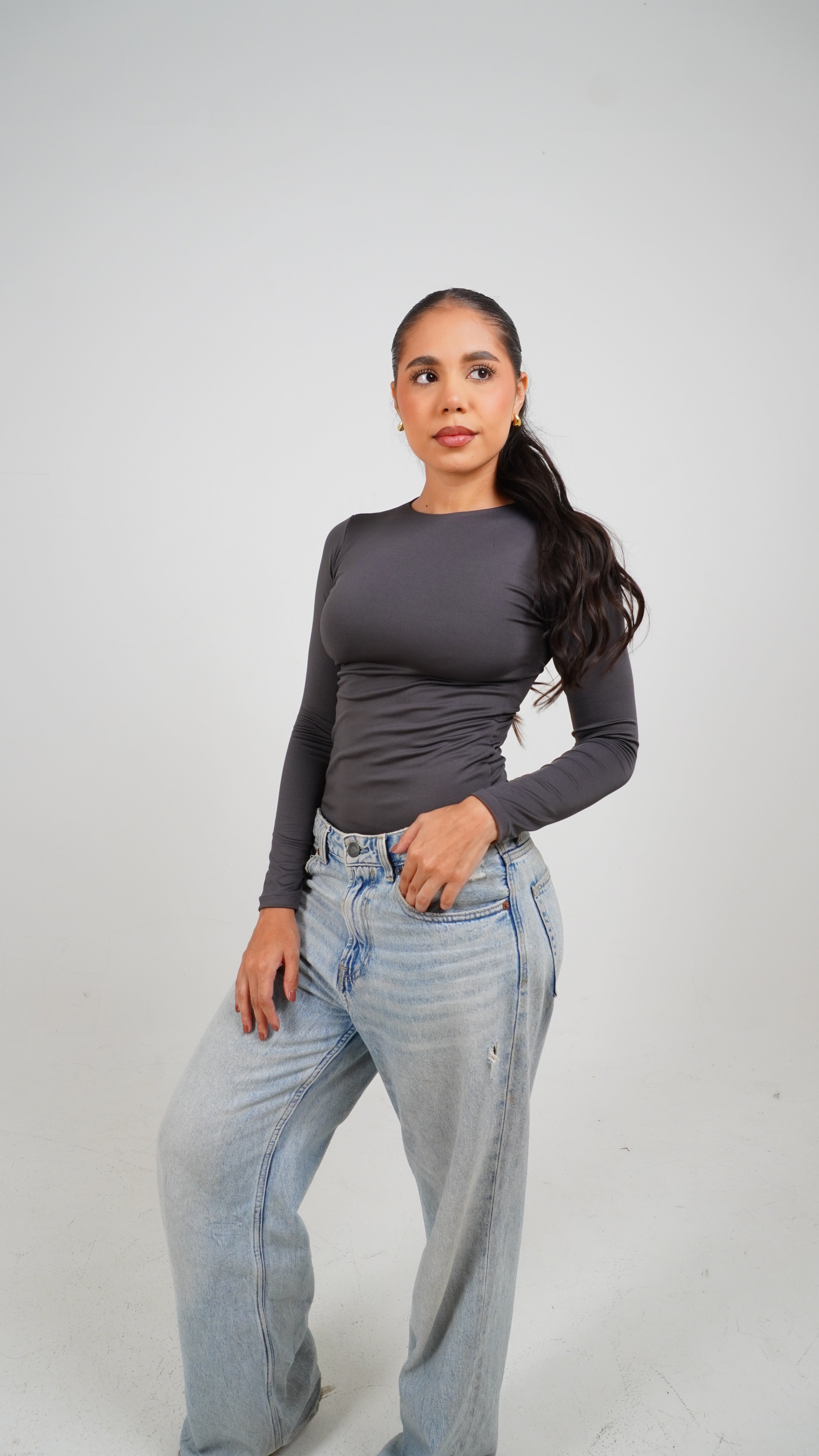Body Manga Larga Cuello Redondo