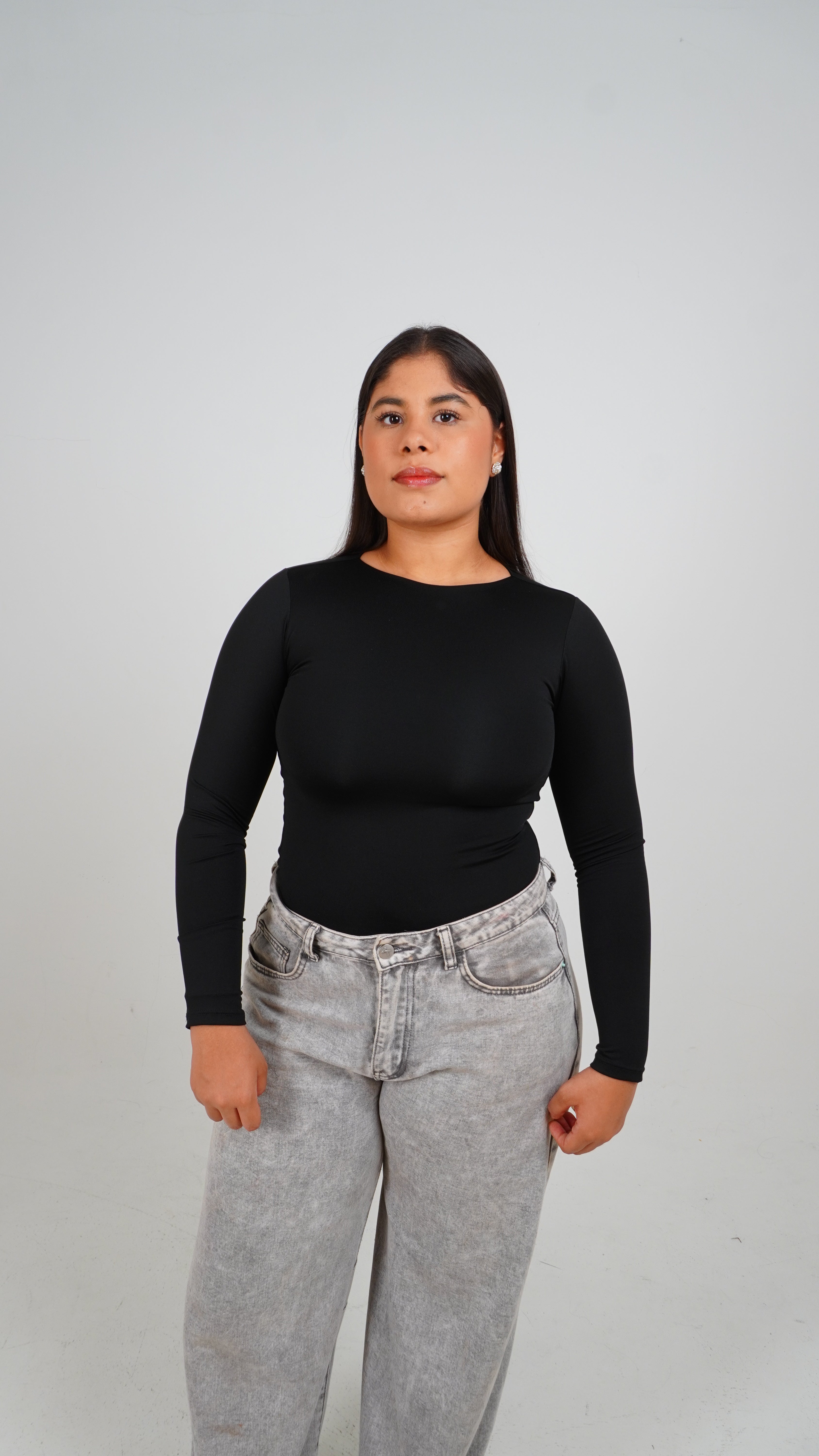Body Manga Larga Cuello Redondo