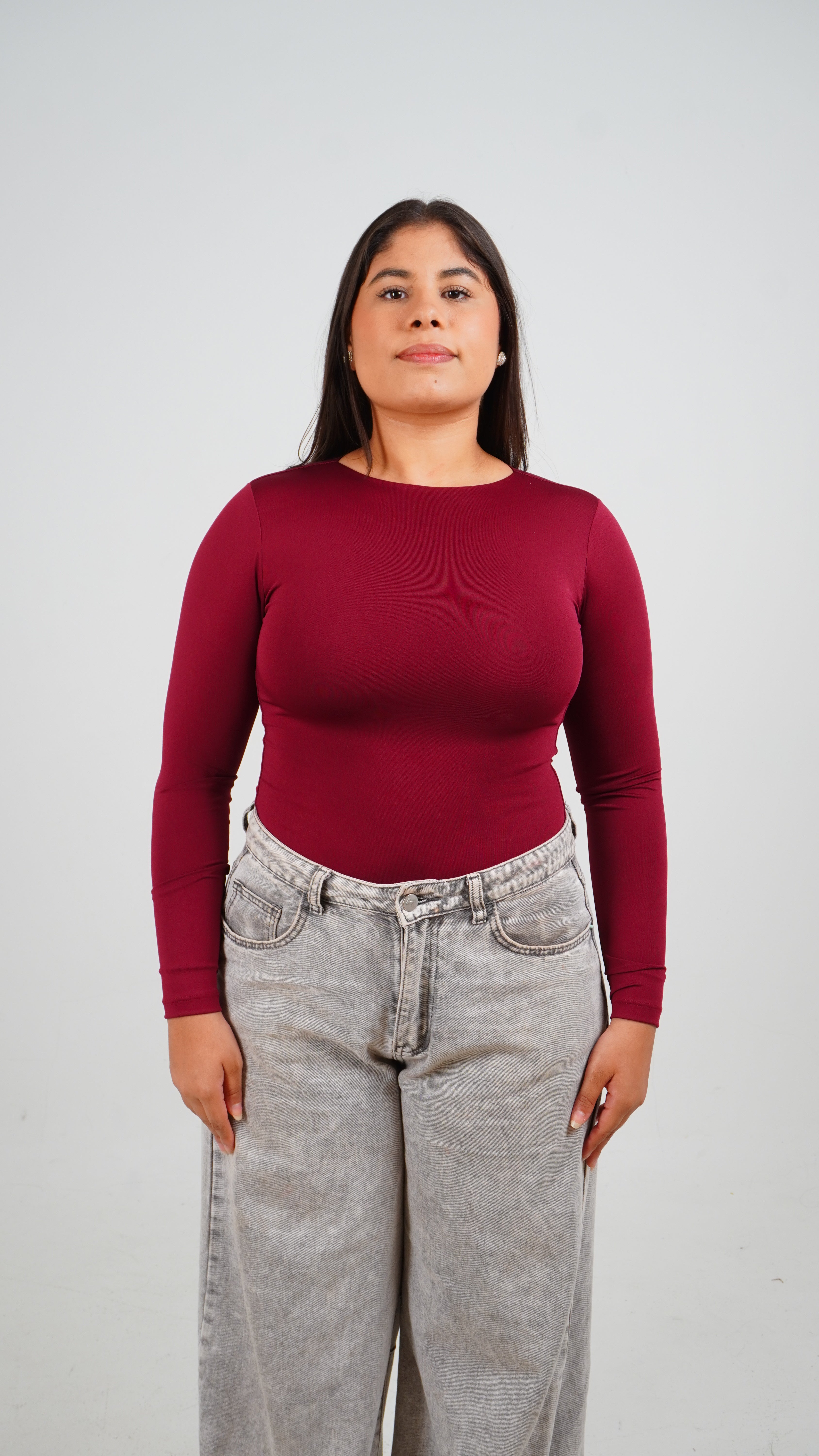 Body Manga Larga Cuello Redondo