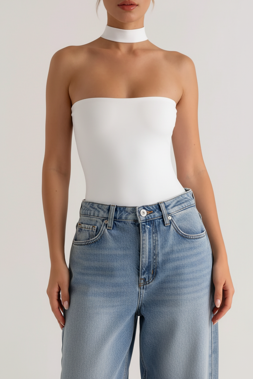 Body Blanco + Jeans baggy