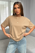 Camiseta Oversize Camel/Beige